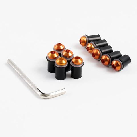 Orange Aluminum Fairing Bolt Kit For Yamaha R1 Windshield Installation Hardware Set With Well Nut Screws Clips And Clamps Aftermarket Hardware