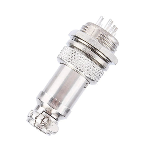 Beefy 3 Pin Aviation Plug Socket Set For Panel Mount, Metal Wire Connector With Screw Type Male And Female Contacts, 400V 5A