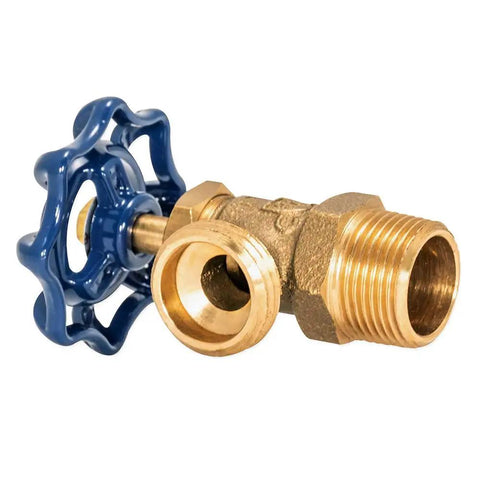 Boiler Drain Valve Brass Three Quarter Inch MIP To Three Quarter Inch MHT For Sediment Flush Heavy Duty Plumbing Fittings