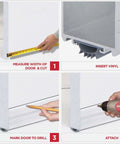 Step-by-step installation of U Shaped Aluminum Door Sweep With Vinyl Seal And Kick Plate For Exterior Doors Draft Blocking Front Door Weather Stripping
