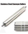 Stainless steel rollers for Straight Up Heavy Duty Gravity Roller Conveyor Built Tough For Factory Floor Grinds And Assembly Line Crushing Loads Rust Resistant Galvanized Steel.