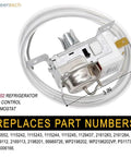 Easy Install Refrigerator Cold Control Thermostat Replacement For Whirlpool Kenmore Exact Fit No Fuss Fix For Your Fridge With Replaces WP2198202 2161284 2198201 PS11739232 AP6006166 shown with dimensions