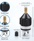 Inflatable Boat and Stand Up Paddle Board Pump Adapter Duo with brass connector and secure lock, high strength plastic