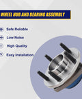 Front/Rear Sealed Wheel Hub and Bearing Assembly 513121, 2pc Set for Cadillac and Chevrolet, 5-lug with ABS features