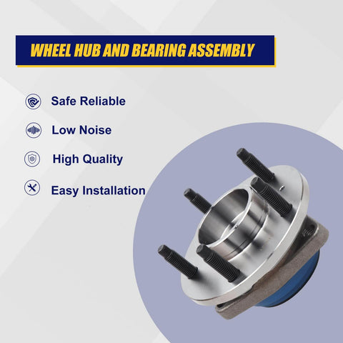 Front/Rear Sealed Wheel Hub and Bearing Assembly 513121, 2pc Set for Cadillac and Chevrolet, 5-lug with ABS features