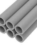Six Pieces Three Quarter Inch Grey Electrical Conduit PVC Pipe Seventeen Inches Long Sch40 Rigid Tube Round Pipes stacked