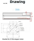 Technical drawing of Go-To Heavy Duty Linear Stage Table With Four Inch Stroke For CNC Motion component, side view with measurements