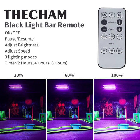 Remote control for Two Pack 60W LED Black Light Bar With Remote For Glow Parties Timed Effects Easy Setup UV Blacklight Bar
