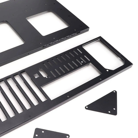 Close-up of black steel panels for Open Frame Gaming PC Case For ATX And ITX Motherboards DIY Friendly 305 By 245Mm