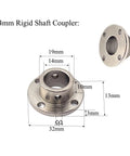 Six Pack 14Mm Rigid Shaft Couplers Kit With Metal Bearing Fittings Guide Coupler Motor Connector DIY Model Accessory Includes Allen Wrench And Locking Screws For Precise Durable Machinery Builds, 14mm flange coupler