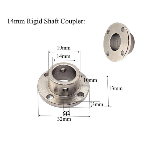 Six Pack 14Mm Rigid Shaft Couplers Kit With Metal Bearing Fittings Guide Coupler Motor Connector DIY Model Accessory Includes Allen Wrench And Locking Screws For Precise Durable Machinery Builds, 14mm flange coupler