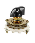 Three Pole Three Position Rotary Switch with One Deck Band Channel Selector and Black Knob 12 Pin Mounting Nut Included