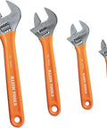 Extra Capacity Adjustable Wrench Set With 6 8 10 12 Inch Wrenches In Forged Alloy Steel SAE And Metric Four Piece With Dipped Handles