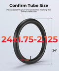 24 Inch Bike Inner Tubes Twin Pack 24x1.75 1.95 2.10 2.125 Butyl With 35mm Schrader Valve Includes 2 Tire Levers