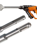Six Piece SDS Plus Chisel Set For Rotary Hammer Built Tough With 40Cr Steel showing 40mm flat chisel and two shank inserts