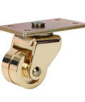 Jiawu Double Wheel Piano Caster, Metal Wheel for Furniture in gold finish with a sturdy mounting plate.