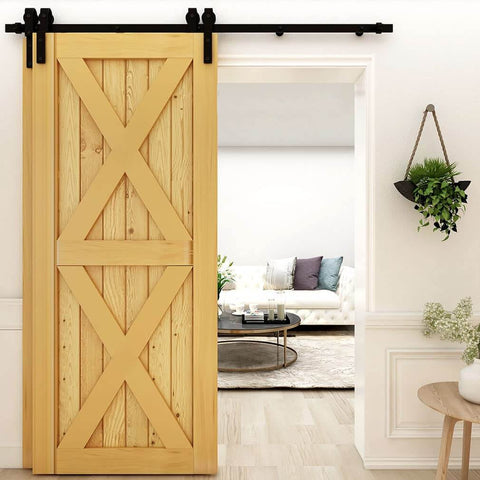 20 Foot Bypass Sliding Barn Door Hardware Kit For Double Doors, Single Track, Flat J Shape Hangers, Quiet Rollers, Installed