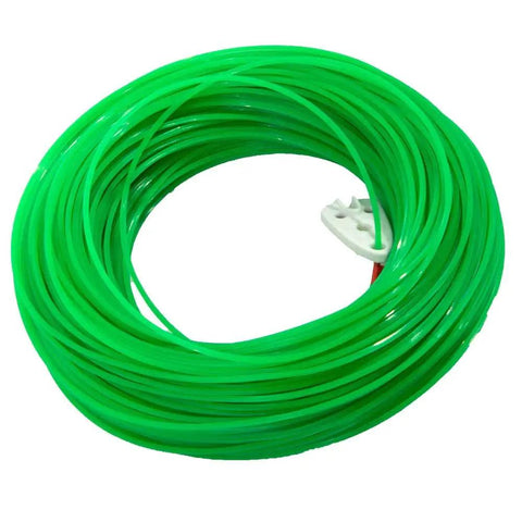 Coiled bundle of trimmer line, 0.08 inch by 280 foot, six-point star edged, green, for universal gas and electric trimmers.
