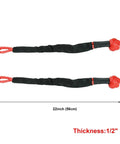 Beefy Recovery Kit With 3 Inch By 30 Foot Tow Strap 14000 Lbs Load And Half Inch Soft Shackle Rope Synthetic Tow Recovery Strap 38000 Lbs Plus 8 Ton Snatch Block Red Winch, 22-inch soft shackle rope