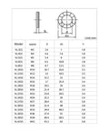 Premium Double Deck Wedge Lock Washers specifications chart showing dimensions and models for secure fastening.