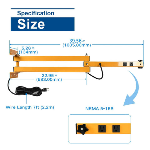 LED Loading Dock Light With 40 Inch Swing Arm Heavy Duty Workhorse Dock Lighting For Warehouses And Shops 120 To 270 Volt