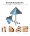 Precision 6mm Left And Right 90 Degree V Groove Router Bit For Wood Engraving, Sign Making And Cabinetry Projects with 1/4 inch shank and compatible materials