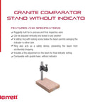 Pink Crystal Granite Base Comparator Stand Without Indicator Pro Grade Heavy Duty displayed with features and specifications.