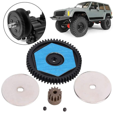 Beefed Up Metal 56T Spur Gear and 12T Pinion Gear Set for RC Cars 32P Replacement Upgrade Parts for Scale Models including SCX10 II