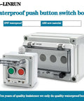 Emergency Stop Push Button Box IP65 22mm Momentary Red Green Start Stop Buttons And Selector Switch Integrated Control Station