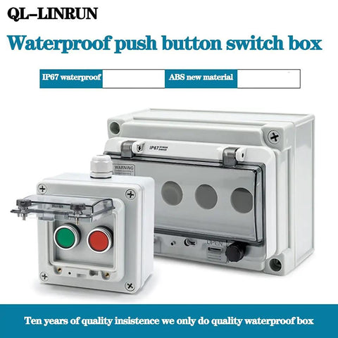 Emergency Stop Push Button Box IP65 22mm Momentary Red Green Start Stop Buttons And Selector Switch Integrated Control Station