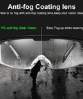 Anti Fog Safety Glasses With Clear Wraparound Lenses Scratch Resistant Eye Protection displayed with anti-fog coating versus foggy