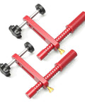 Beefy 20mm Woodworking Clamp Set with red protective pads and aluminum alloy body for quick setup, strong grip, woodworking tasks.