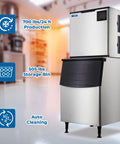 Pro Grade Commercial Ice Maker Churning Out 700 Pounds Daily With A Massive 505 Pound Storage Bin, built tough for bars.