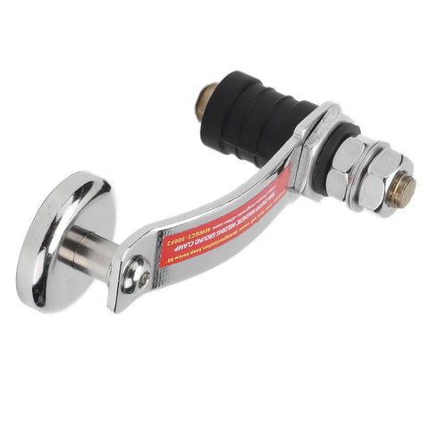 Powerful Magnetic Welding Ground Clamp With Heavy Duty Strong Magnetism And Iron Build For Secure Electrical Connections On Any Industrial Or Diy Project, chrome metal with rubber grip.