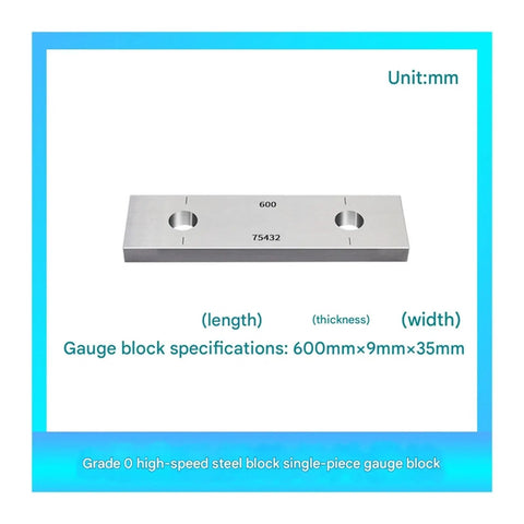Pro Shop Grade Zero Steel Gauge Block Set Featuring One Five Hundred Three Hundreds And Three One Fifty Millimeter Calibration Gages, 600mm steel block.