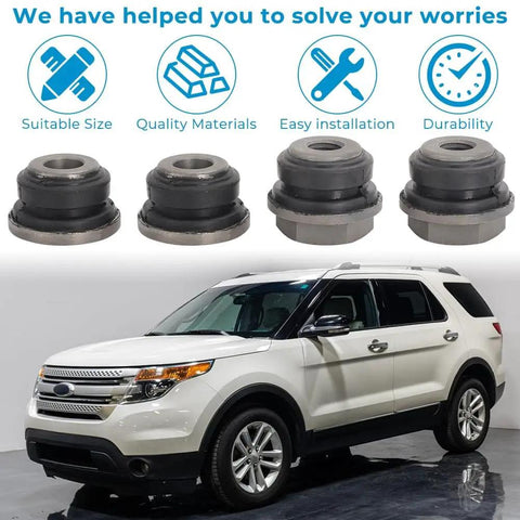 Ford Explorer Rack And Pinion Bushings Kit Four Piece Upgrade For 2010 2011 2012 2013 2014 2015 Models, Heavy Duty Alloy Bushings