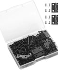 50 Pcs Mini Black Hinges For Wooden Boxes With 240 Replacement Screws 18 x 15mm Matte Iron Retro Handy Hardware Kit For DIY Crafts Jewelry Boxes Dollhouses Cabinets And Drawers