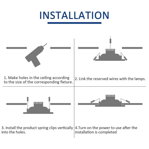 Installation guide for 20 Pack LED Recessed Downlights For Ceiling Retrofit Featuring Cold White Illumination And Hassle Free Setup.