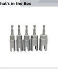 Super Cool 5 Piece Wing Nut Drill Bit Socket Set With Butterfly Screw Driver Kit Plus 1/4 Inch Hex Shank For H11 To 19mm Precision Tasks So You Stop Wobbling On Slotted Screws And Get Snug Fits That Hit The Sweet Spot Right Now., five silver 1/4 inch hex shank wing nut drill bit sockets