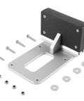 Universal Transom Trolling Motor Mounting Bracket for Kayaks and Small Boats with backing plate, screws, and washers visible