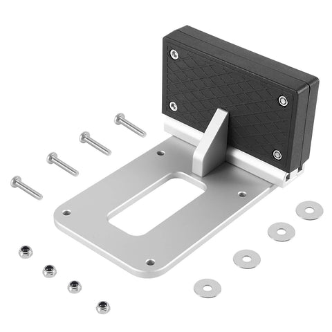 Universal Transom Trolling Motor Mounting Bracket for Kayaks and Small Boats with backing plate, screws, and washers visible