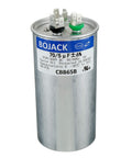 70 Plus 5uF 370 to 440 Volts CBB65 Dual Run Circular Start Capacitor with three terminals labeled Herm and H on top
