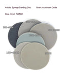 Grab This Awesome Pack Of 12 Four Inch Sponge Foam Sanding Discs With Hook And Loop For Precision Car Paint Buffing, Polishing And Grinding At P500 To P600 Grit Level - Display of various grit levels.