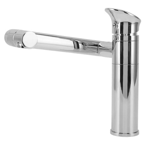Maqulae Metal Basin Faucet with Hose, Single Hole Sink Tap for Kitchen, sleek chrome design, ideal for modern bathrooms.