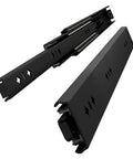 32 Inch Matte Black Heavy Duty Drawer Slides One Pair Rust Resistant Cabinet Glides showing full extension and smooth glide design.