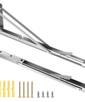 Heavy Duty Folding Shelf Brackets For Wall Mounts And Benches Collapsible Metal Support Brackets for tools with screws in silver