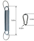 Beefy Heavy Duty Swing Springs Kit With 2 700 Lb Capacity Springs Stainless Steel Hardware 4 Snap Hooks 2 Safety Wires dimensions shown