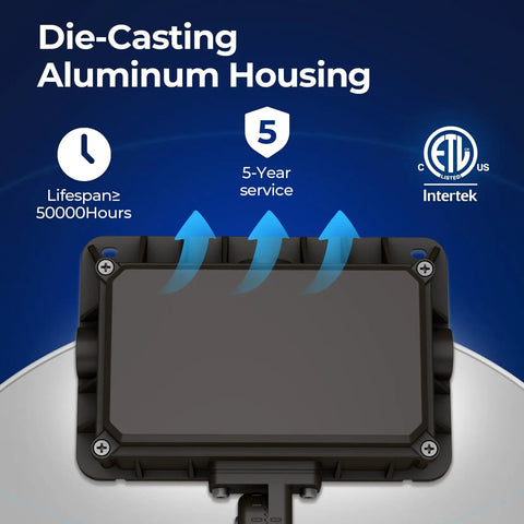 Back view of the 50W LED Flood Light Outdoor Super Bright 7000LM IP65 with die-casting aluminum housing and airflow design.