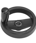 3.9 Inch Two Spoke Hand Wheel With Folding Revolving Handle For Milling Machines And Lathes Black Finish 12mm Center Bore