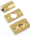 2 Pack 2-1/8 Inch Closet Door Ball Catch Hardware With Adjustable Stainless Steel Ball Catch, Strike Plate And Screws, Gold Finish